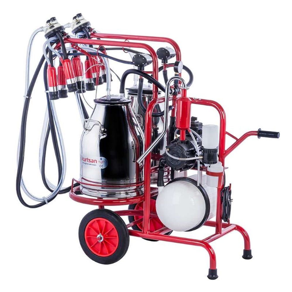 Kurtsan Çift Sağım Çift Güğüm Süt Sağım Makinesi 60 Litre (Yağlı)
