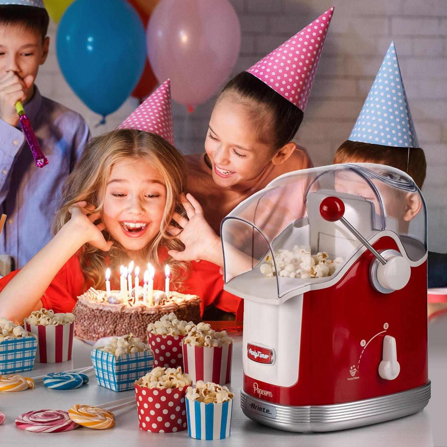 Ariete Party Time Kollu Popcorn Mısır Patlatma Makinesi, Kırmızı 2958/00
