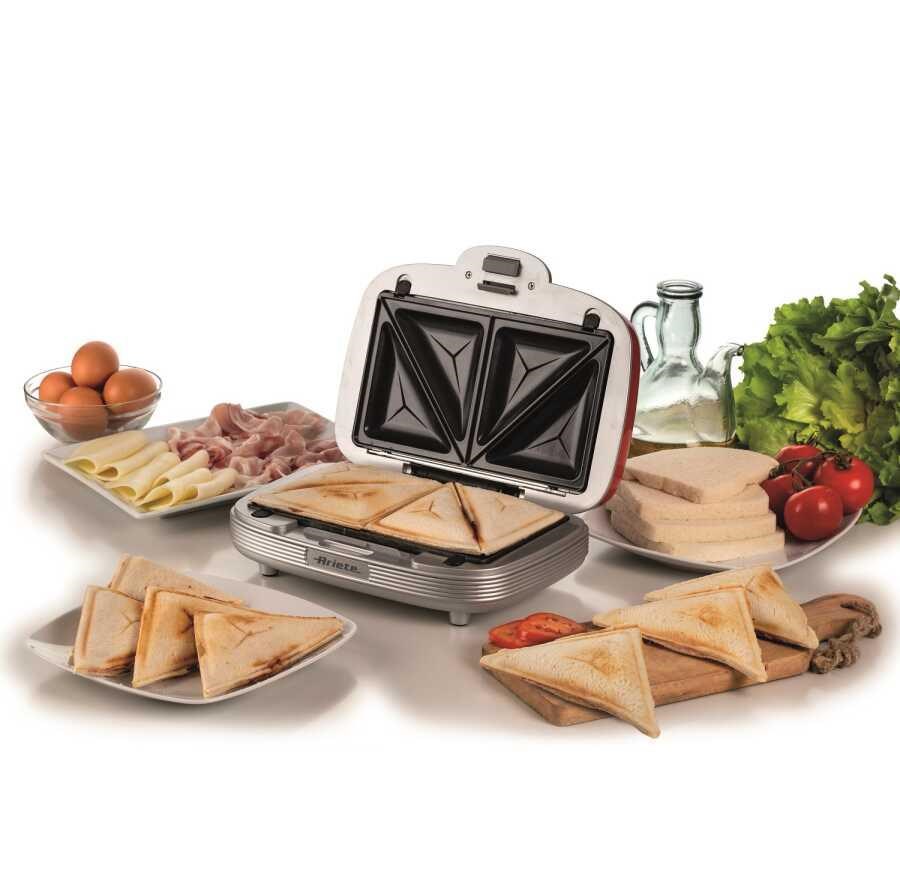 ARIETE PARTY TIME SANDWICH MAKİNESİ 3 IN ONE RED