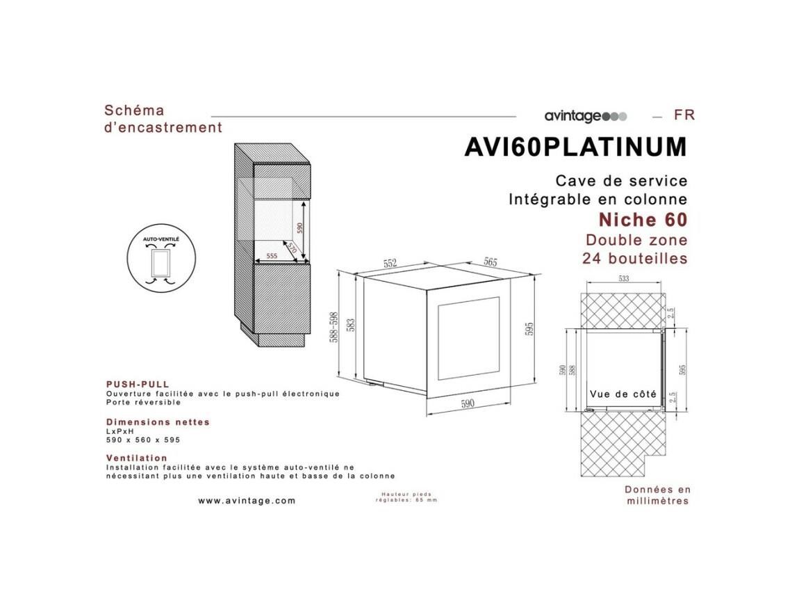 Avintage 24 Şişe Kapasiteli Çift Bölgeli Şarap Dolabı