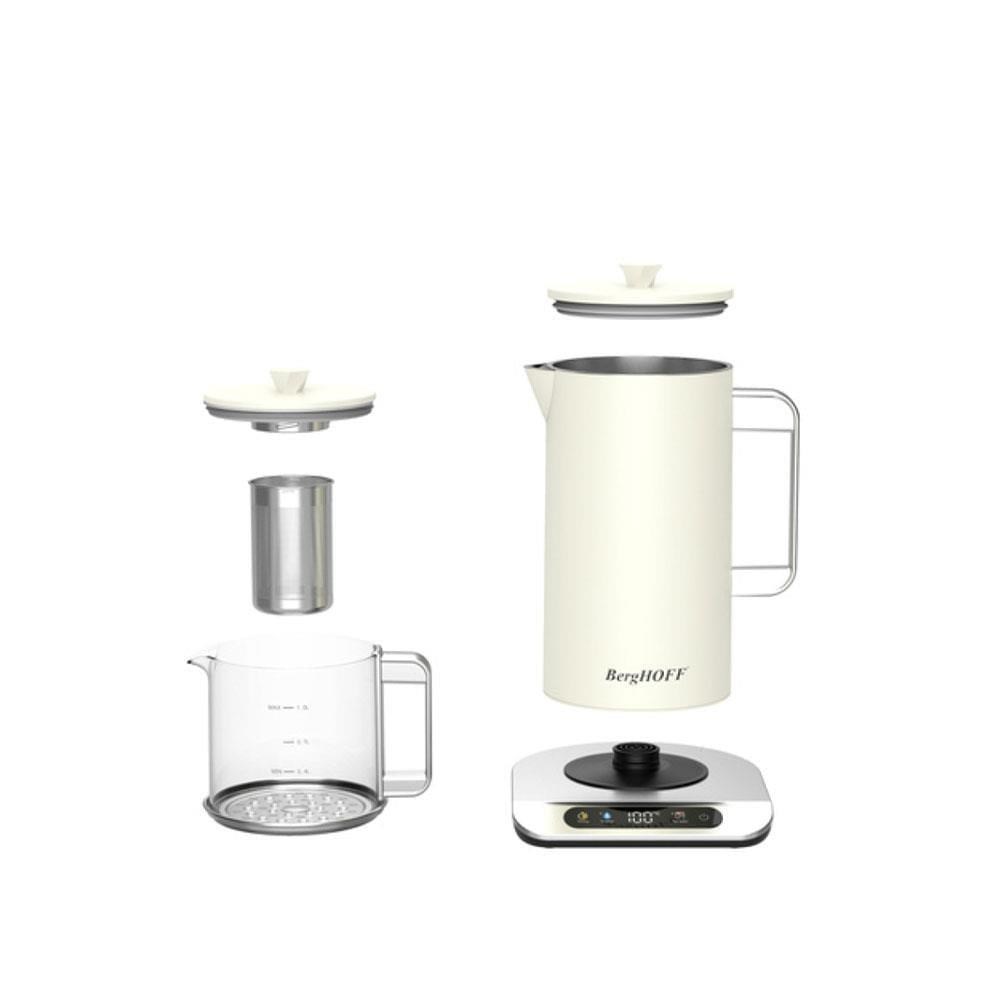 BergHOFF GEM 1.7 Litre Krem Gümüş Kulplu Çay Makinesi
