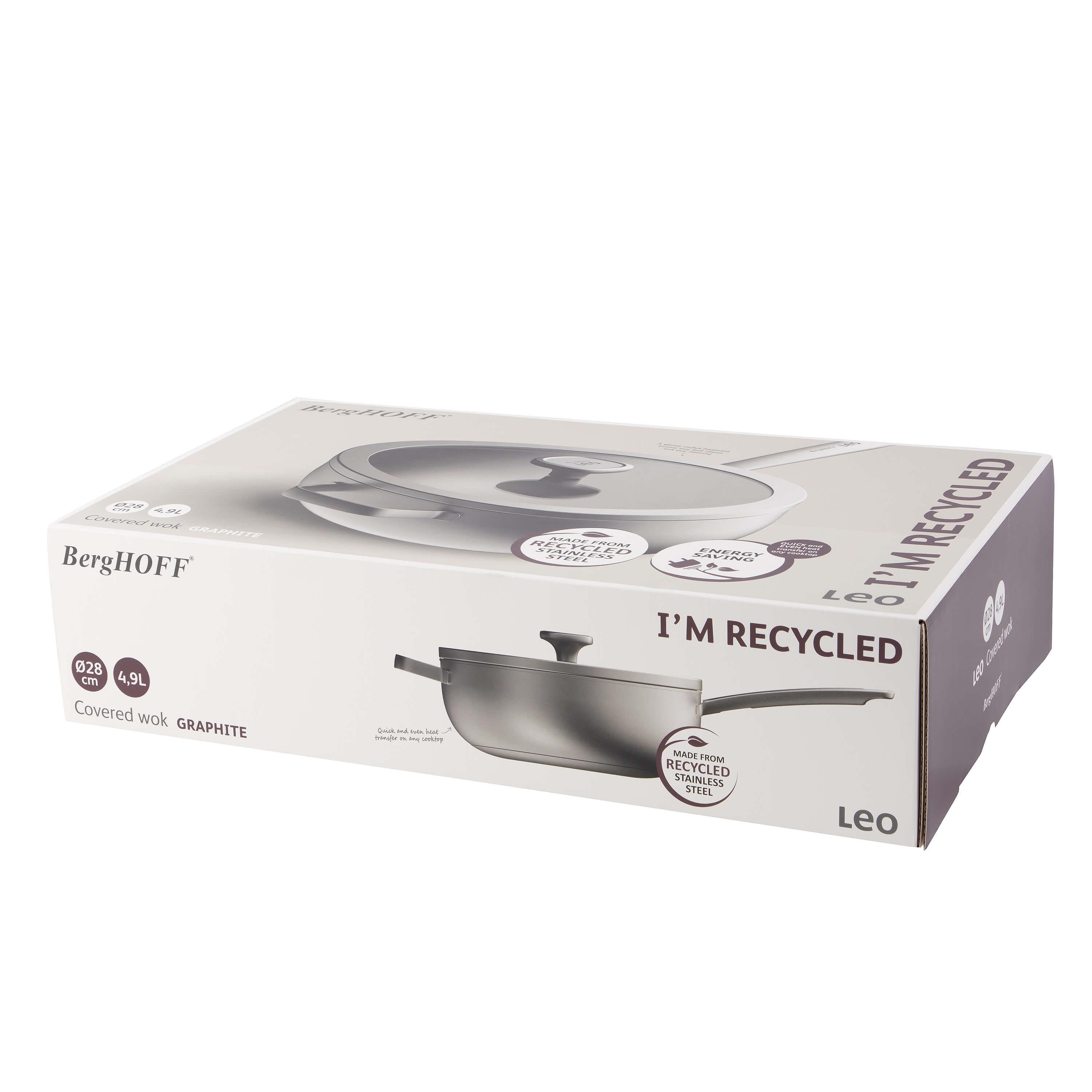 Berghoff Leo Graphite Paslanmaz Çelik Wok Tava 28cm - 3950496