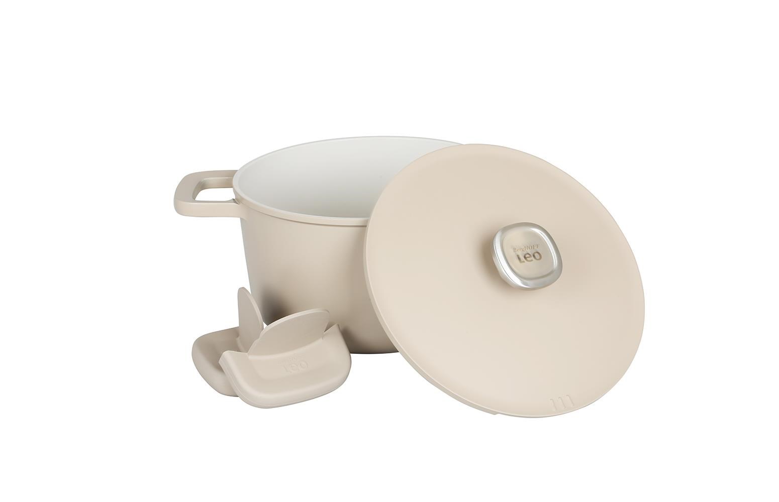 Berghoff Leo Phantom Kapakli Yapişmaz Derin Tencere 24 Cm Latte