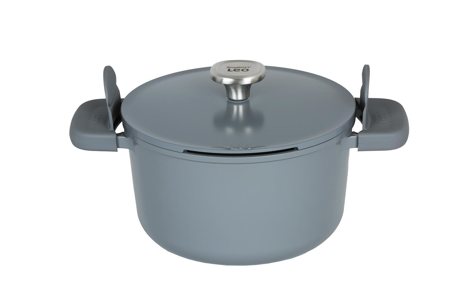 Berghoff Leo Phantom Kapakli Yapişmaz Derin Tencere 24 Cm Smoked Grey