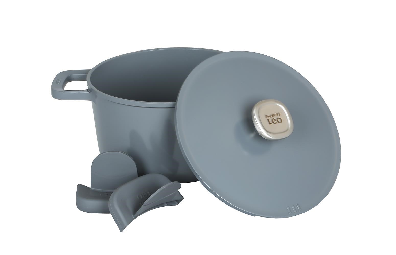 Berghoff Leo Phantom Kapakli Yapişmaz Derin Tencere 24 Cm Smoked Grey