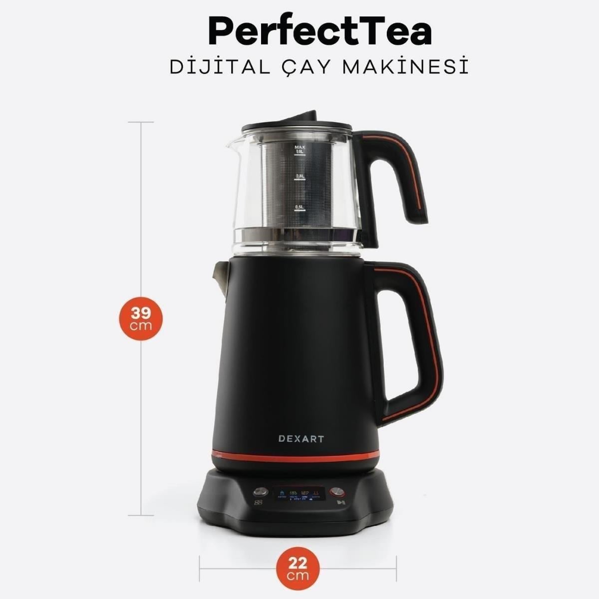 Dexart Perfecttea Dijital Çay Makinesi - Siyah - DX-1321-BL