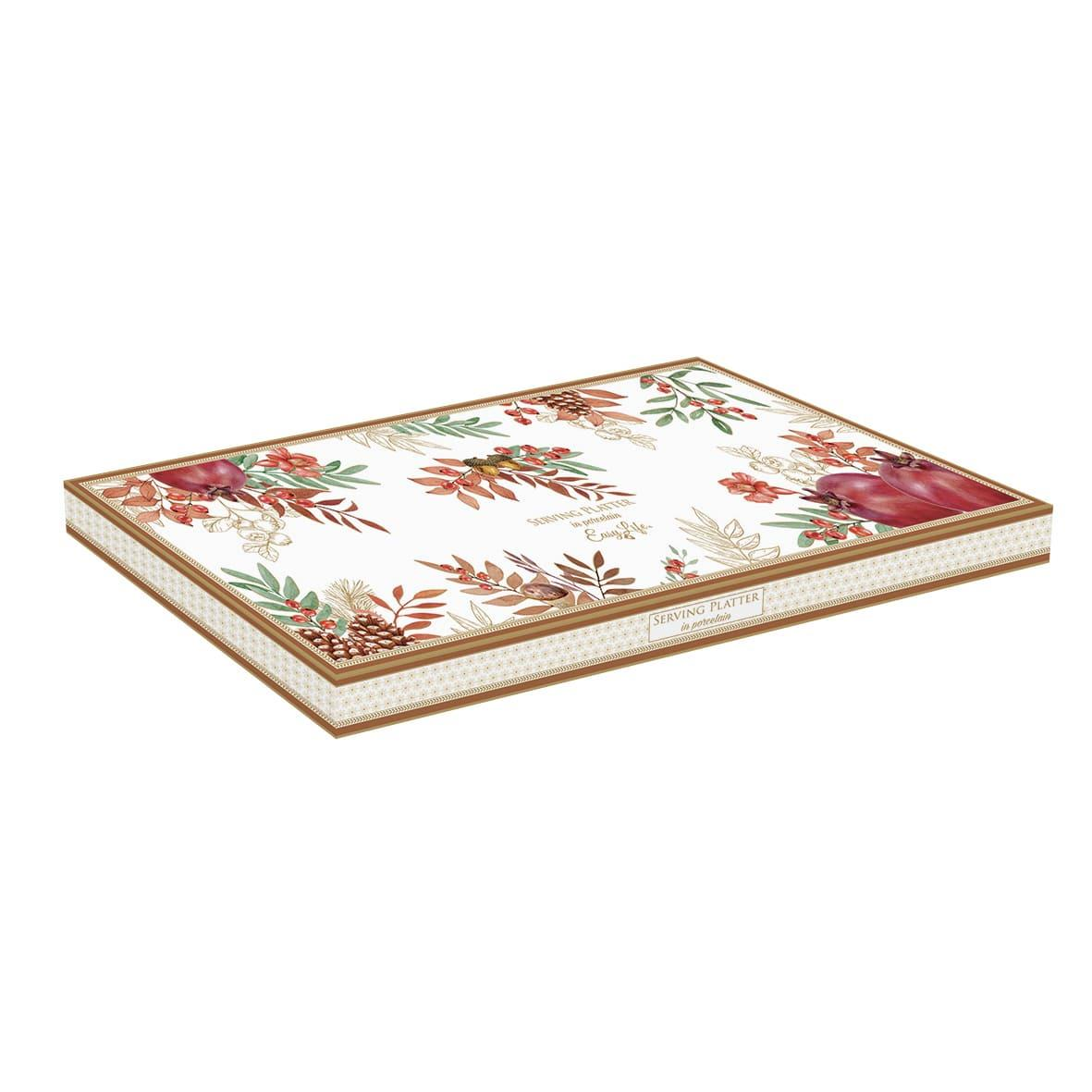 Easy Life Autumn Symphony Porselen Kek Servis 35 cm x 15 cm