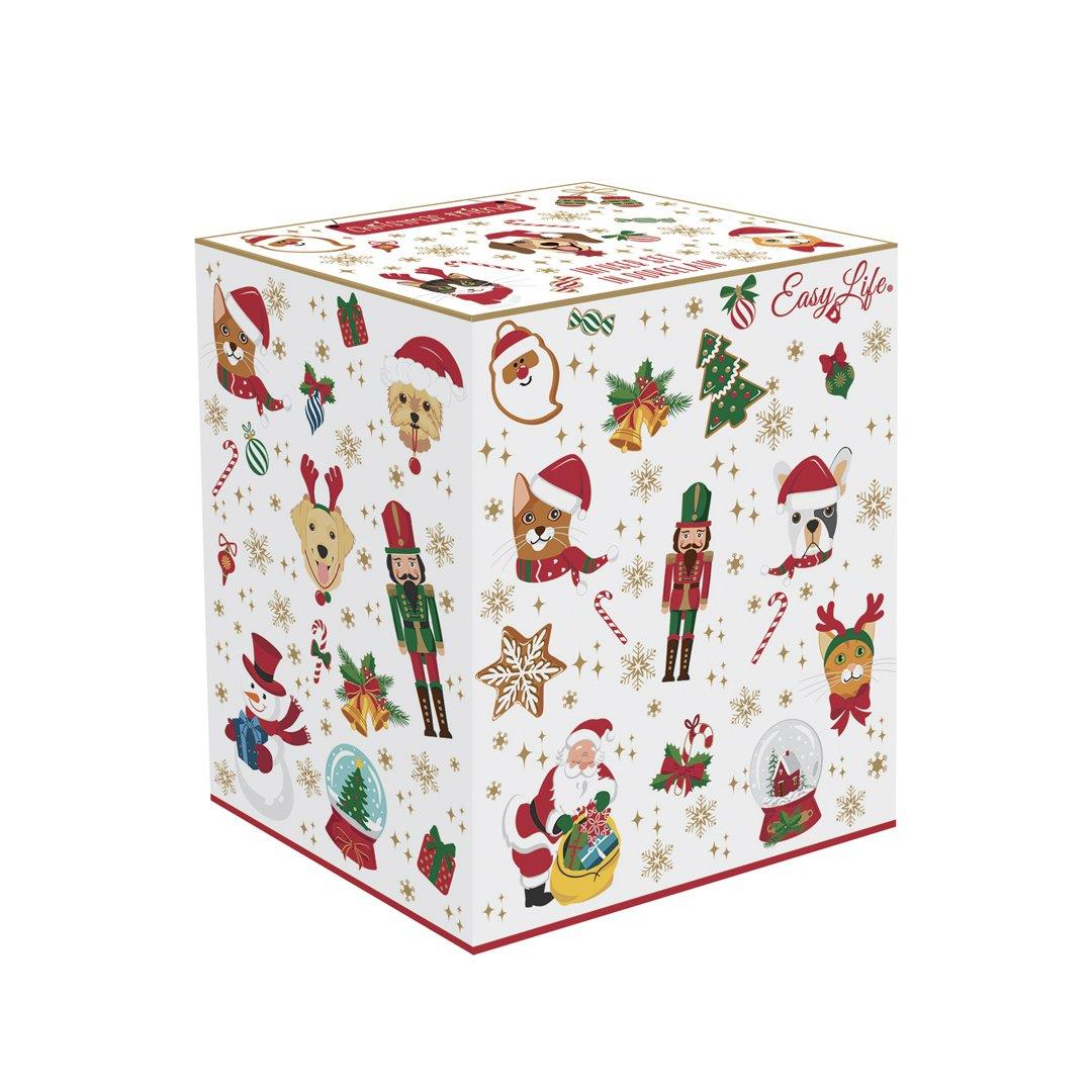 Easy Life Christmas Friends Porselen Kupa, Kapaklı ve Metal Demlikli 370 ml 6 Farklı Tasarım