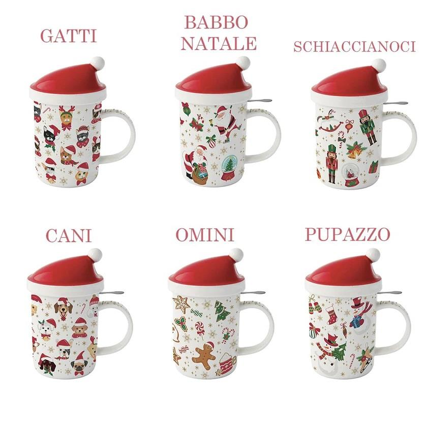 Easy Life Christmas Friends Porselen Kupa, Kapaklı ve Metal Demlikli 370 ml 6 Farklı Tasarım