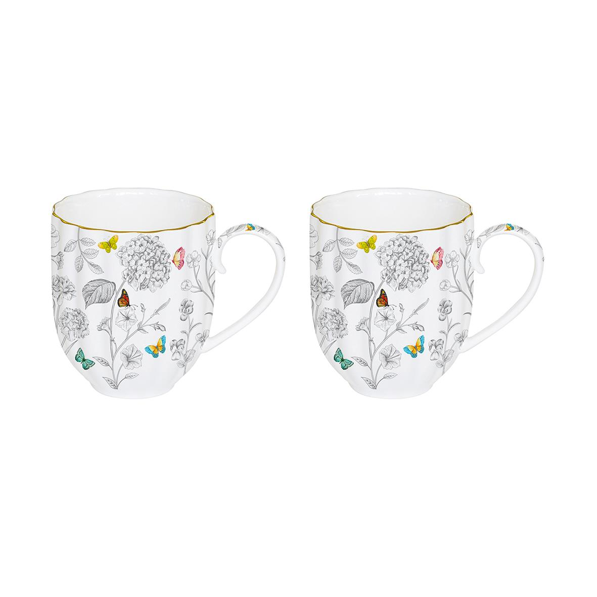 Easy Life Fleurs & Papillons 2'li Porselen Mug 300 ml Seti
