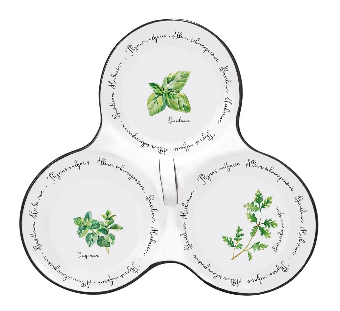 Easy Life Herbarium Porselen Meze Seti 20,5cm x 17cm - 3 Bölmeli