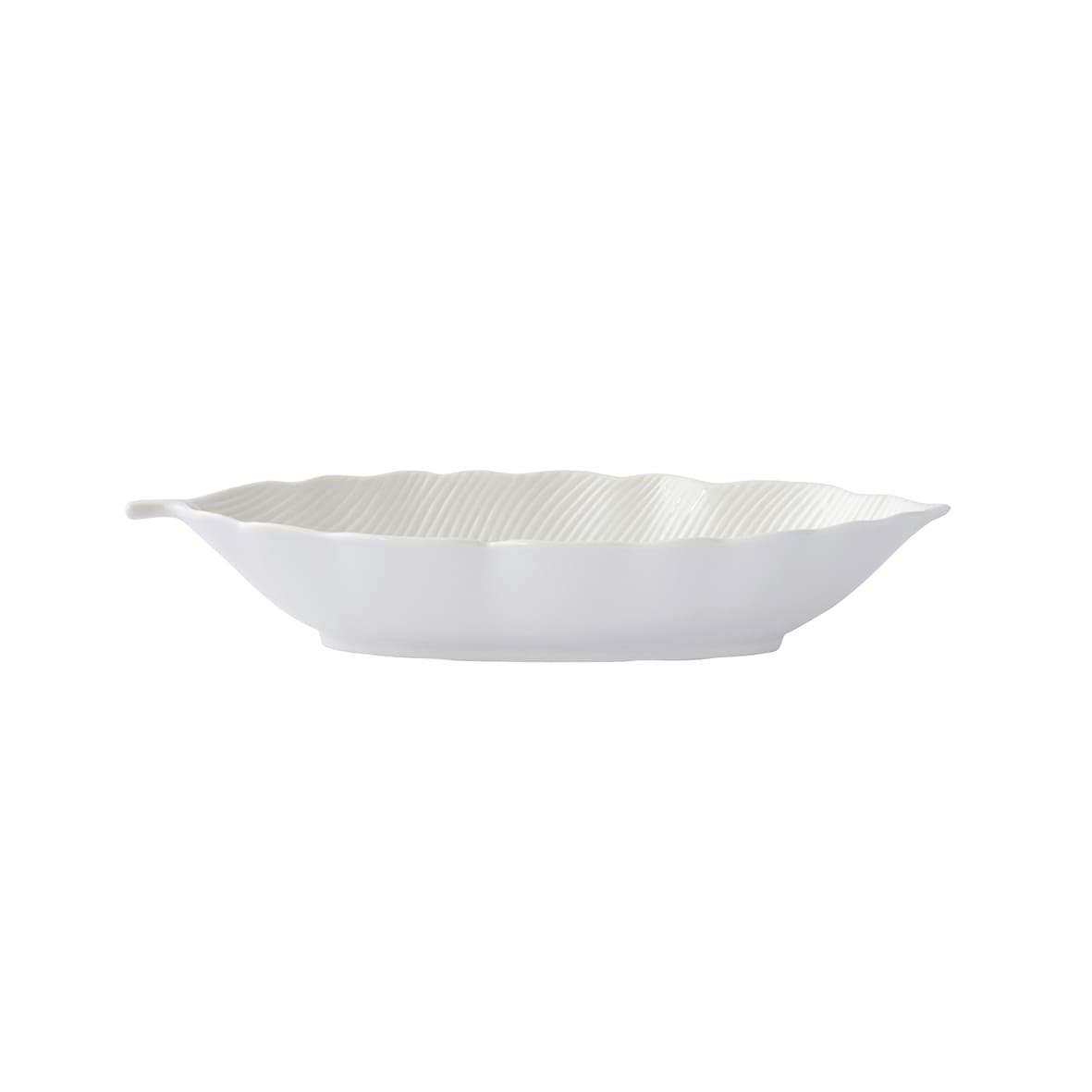 Easy Life Madagascar Porselen Kase 26cm x 11,5cm Tropikal Yaprak Şekli Beyaz