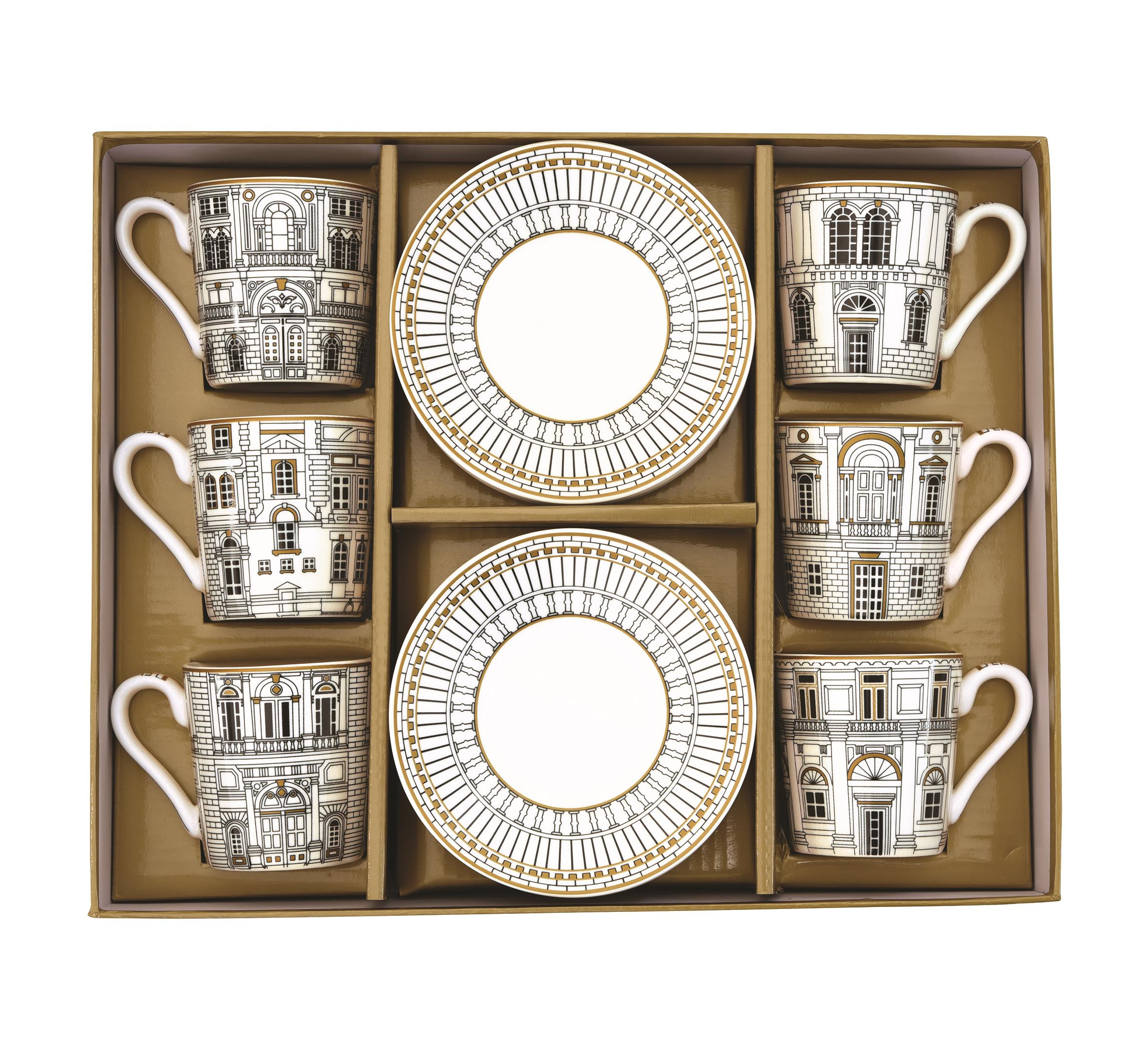 Easy Life Palazzo 6'lı Porselen Kahve Fincanı ve Tabağı 100 ml