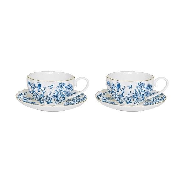 Easy Life Paradise Garden 2'li Porselen Kahve Fincanı 100 ml & Çay Tabağı