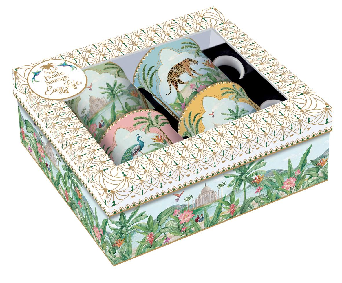 Easy Life Paradise Sauvage Fine China Porselen 4'lü Kulplu Bardak 300 ml