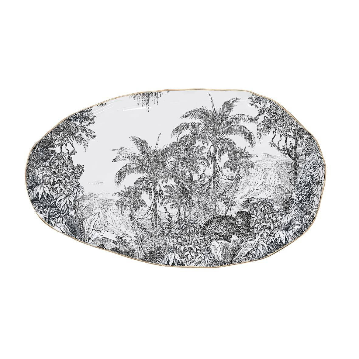 Easy Life Rain Forest Porselen Servis Tabağı 36cm x 21,5cm