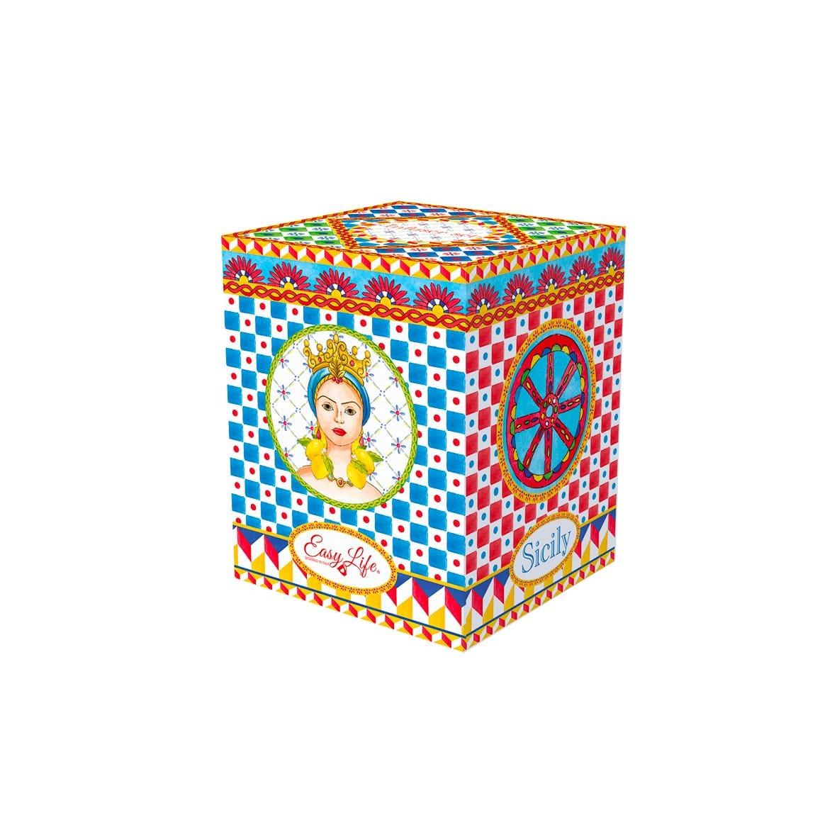 Easy Life Sicily Fine China Porselen Kulplu Bardak 350 ml Kapaklı ve Metal Demlikli