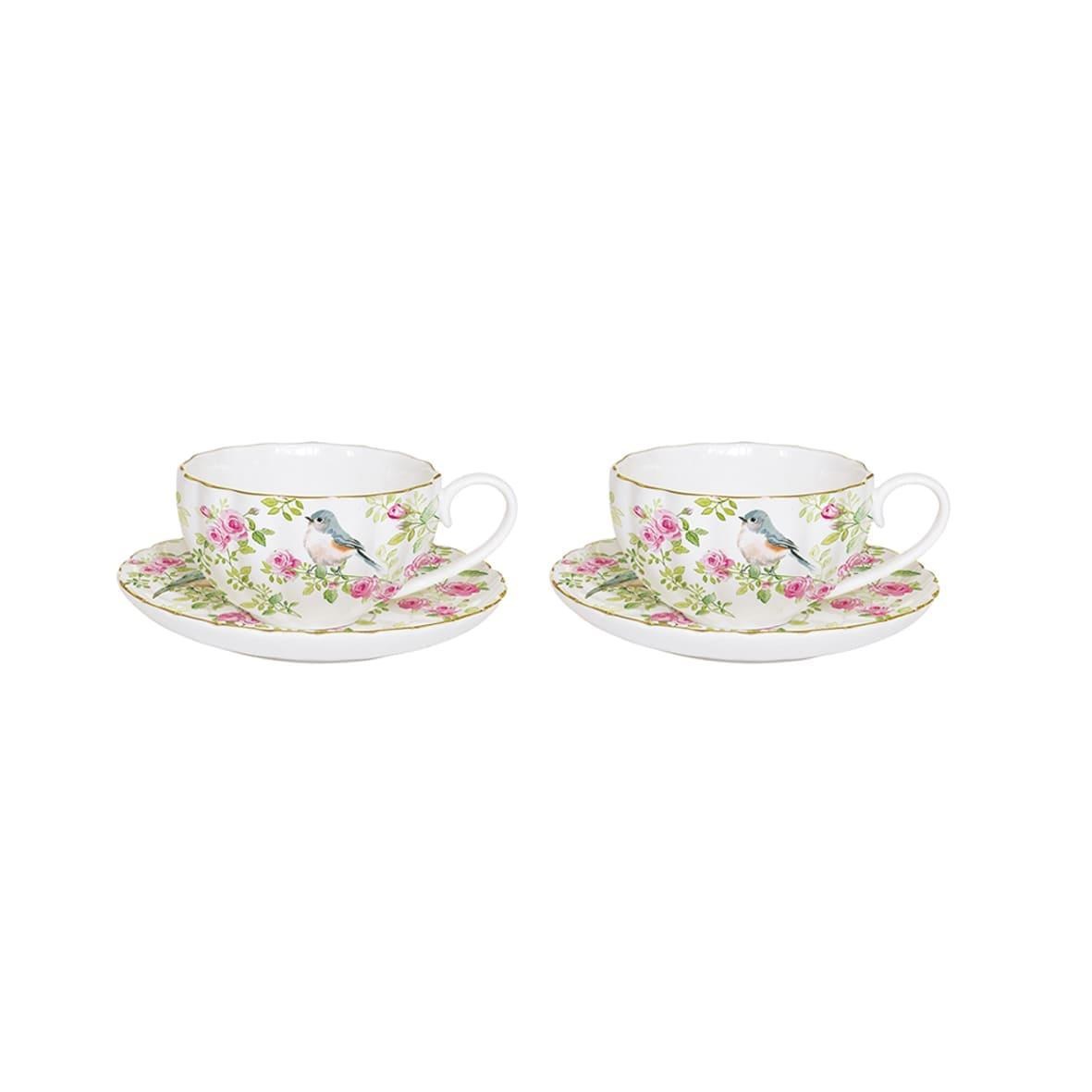 Easy Life Spring Time 2'li Porselen Kahve Fincanı 100 ml & Çay Tabağı