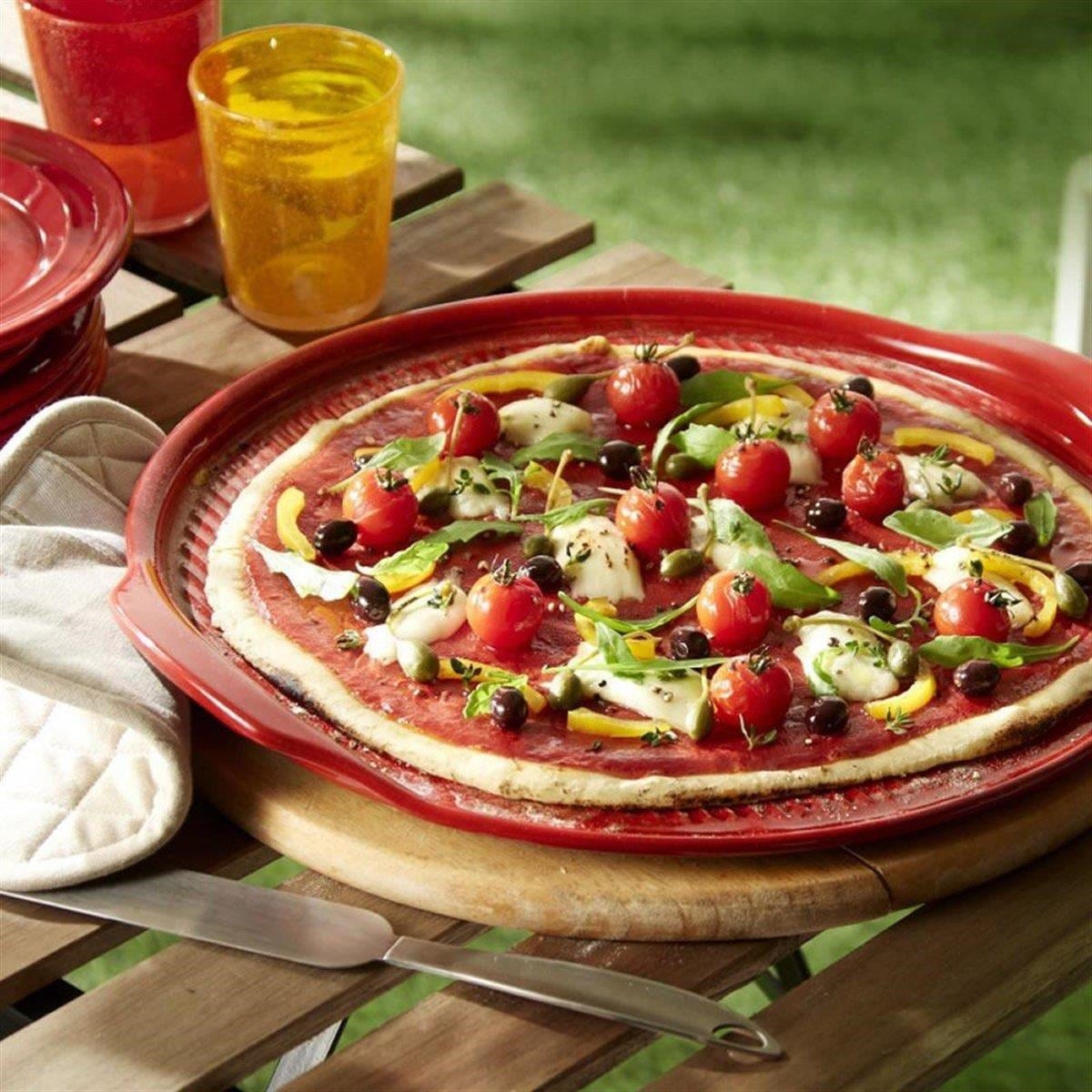 Eh Pizza/Fırın Kabı Yuvarlak  40 Cm Kırmızı/Burgundy -347614 - EH347614