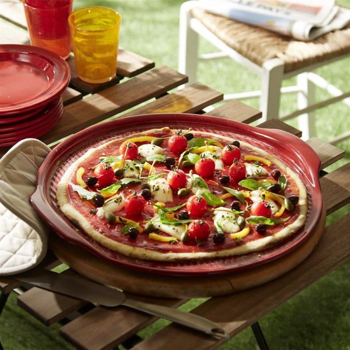 Eh Pizza/Fırın Kabı Yuvarlak  40 Cm Kırmızı/Burgundy -347614 - EH347614