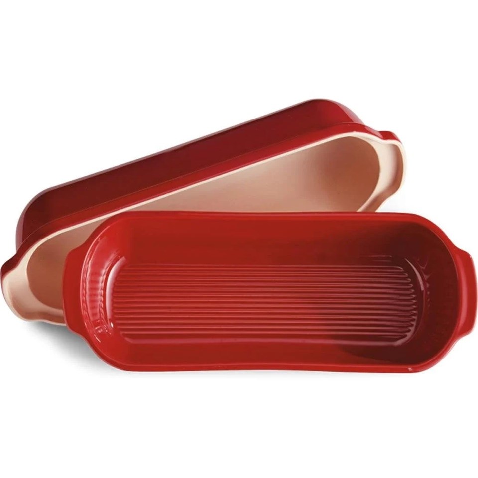 Emile Henry Ekmek Fırın Kabı Dikdörtgen 39 X 16 Cm Kırmızı Burgundy -345503