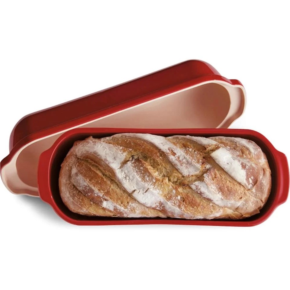 Emile Henry Ekmek Fırın Kabı Dikdörtgen 39 X 16 Cm Kırmızı Burgundy -345503