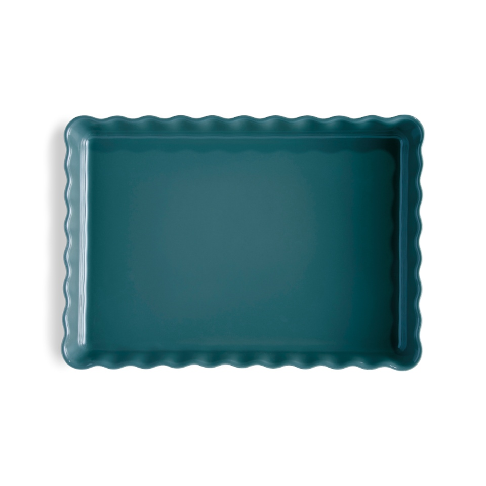 Emile Henry Tart-Börek Fırın Kabı Dikdörtgen 33 X 24 Cm Mavi Blue Flame -976038 - EH976038