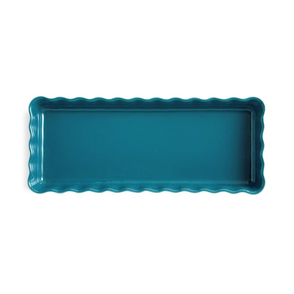 Emile Henry Tart-Börek Fırın Kabı Dikdörtgen 36.5 X 15 Cm Mavi Blue Flame -976034 - EH976034