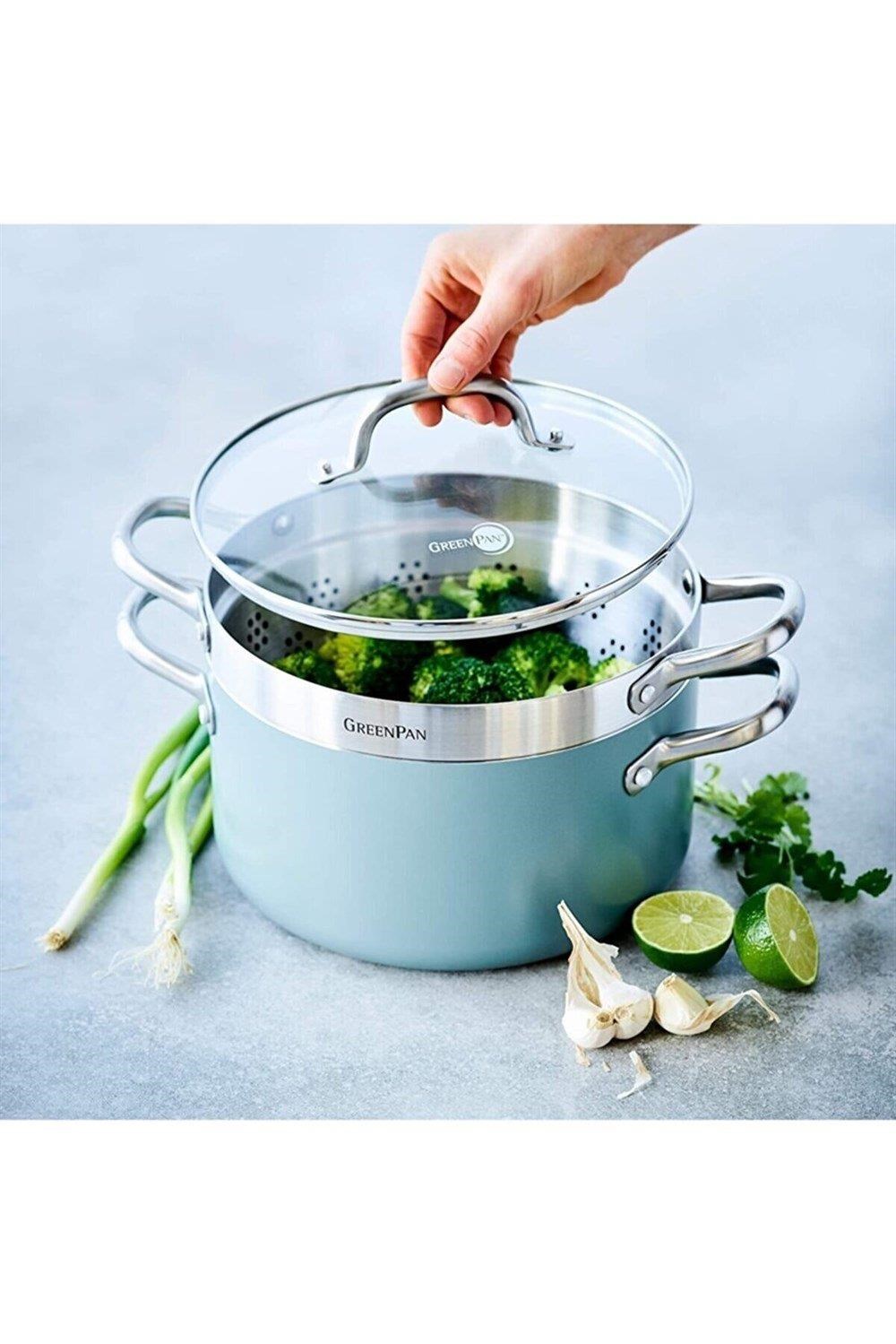 Greenpan Mayflower 13 Prç Tencere Set ''18+20+24Cm Derin Tenc+28 Tava+16Cm Sos Tava+Süzgeç+4 Adet Gadget'' - CC001596-001