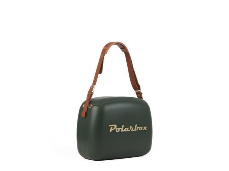 Polarbox Gold Deri Kayışlı Soğuk ve Sıcak Termos Çanta 6L Koyu Yeşil & Altın - 9393