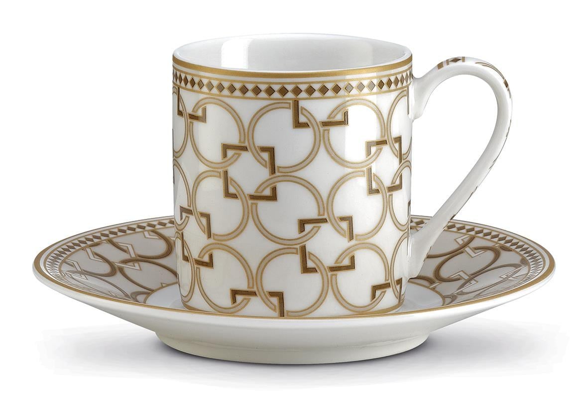 Pozzi Milano Deco 2'li Porselen Kahve Fincanı 80 ml & Tabağı - PM0125 DECO