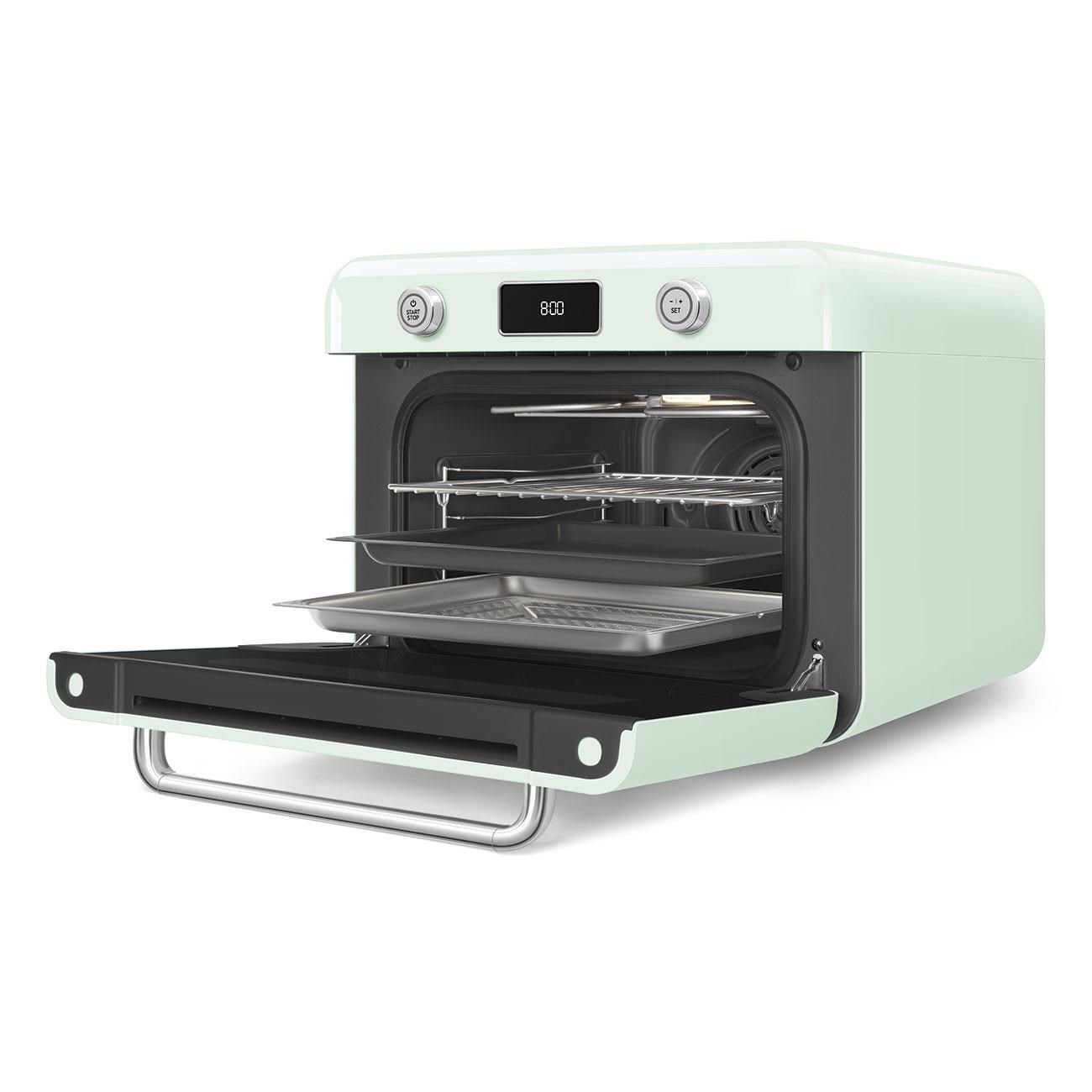 SMEG COF01PGEU RETRO SERİSİ SOLO TEZGAH ÜSTÜ KOMBİ BUHARLI FIRIN PASTEL YEŞİL