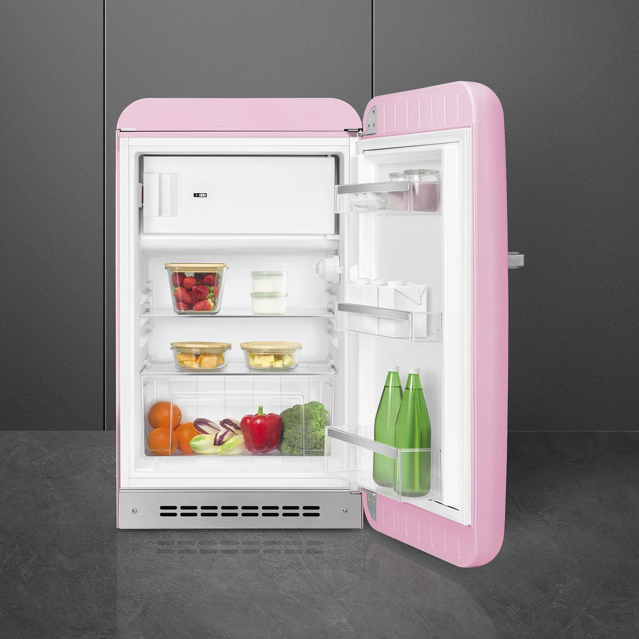 Smeg Fab10 Pembe Retro Mini Buzdolabı  Sağ Menteşe