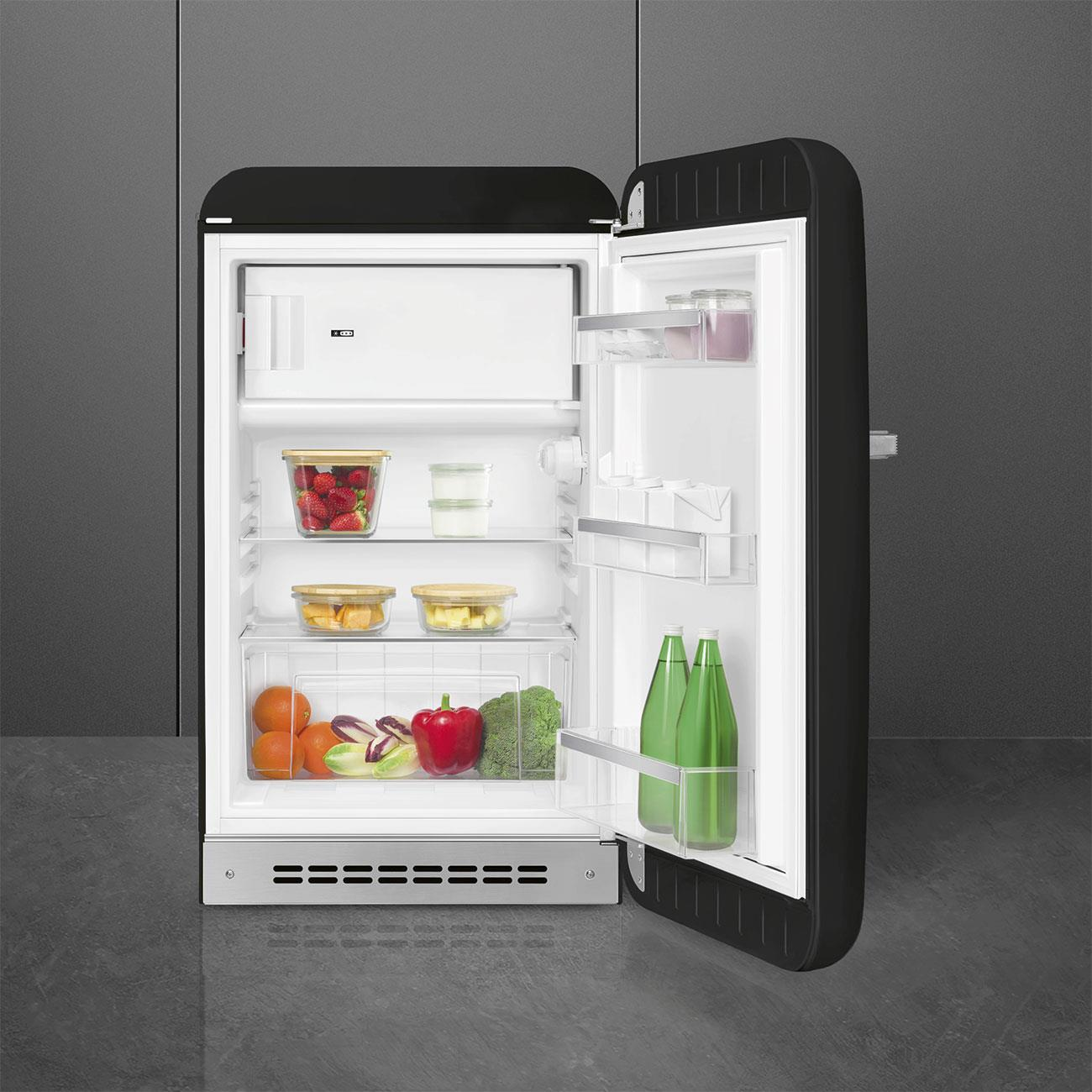Smeg Fab10 Siyah Retro Mini Buzdolabı Sağ Menteşe