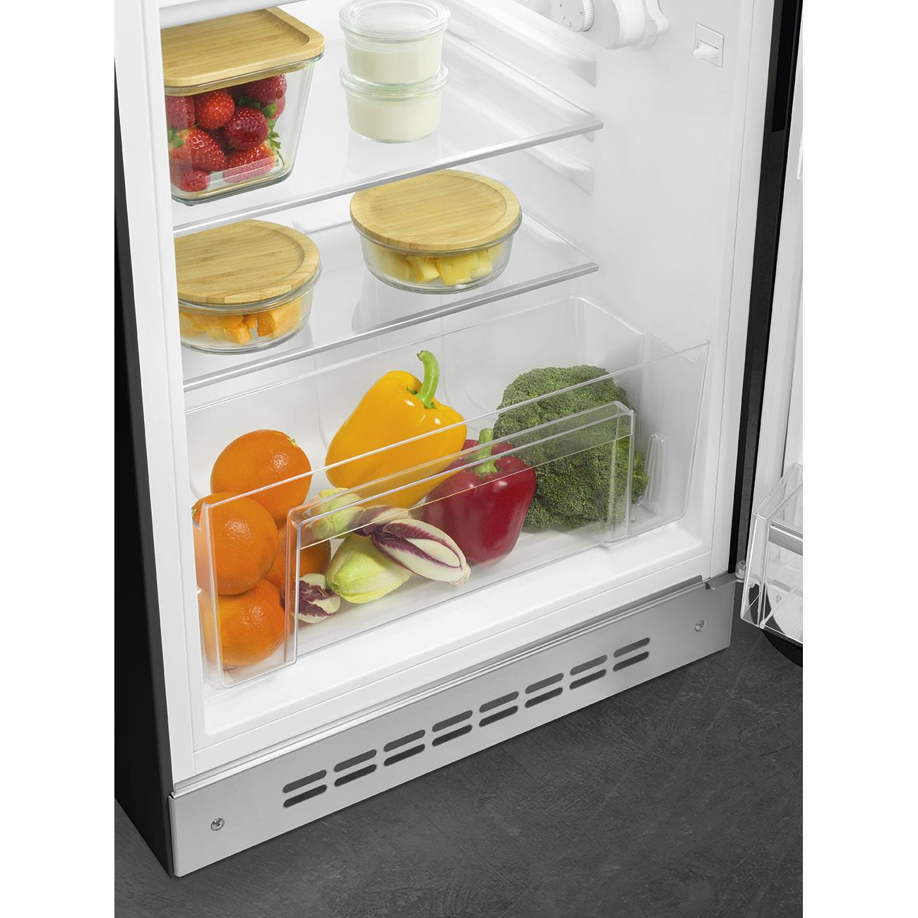 Smeg Fab10 Siyah Retro Mini Buzdolabı Sağ Menteşe