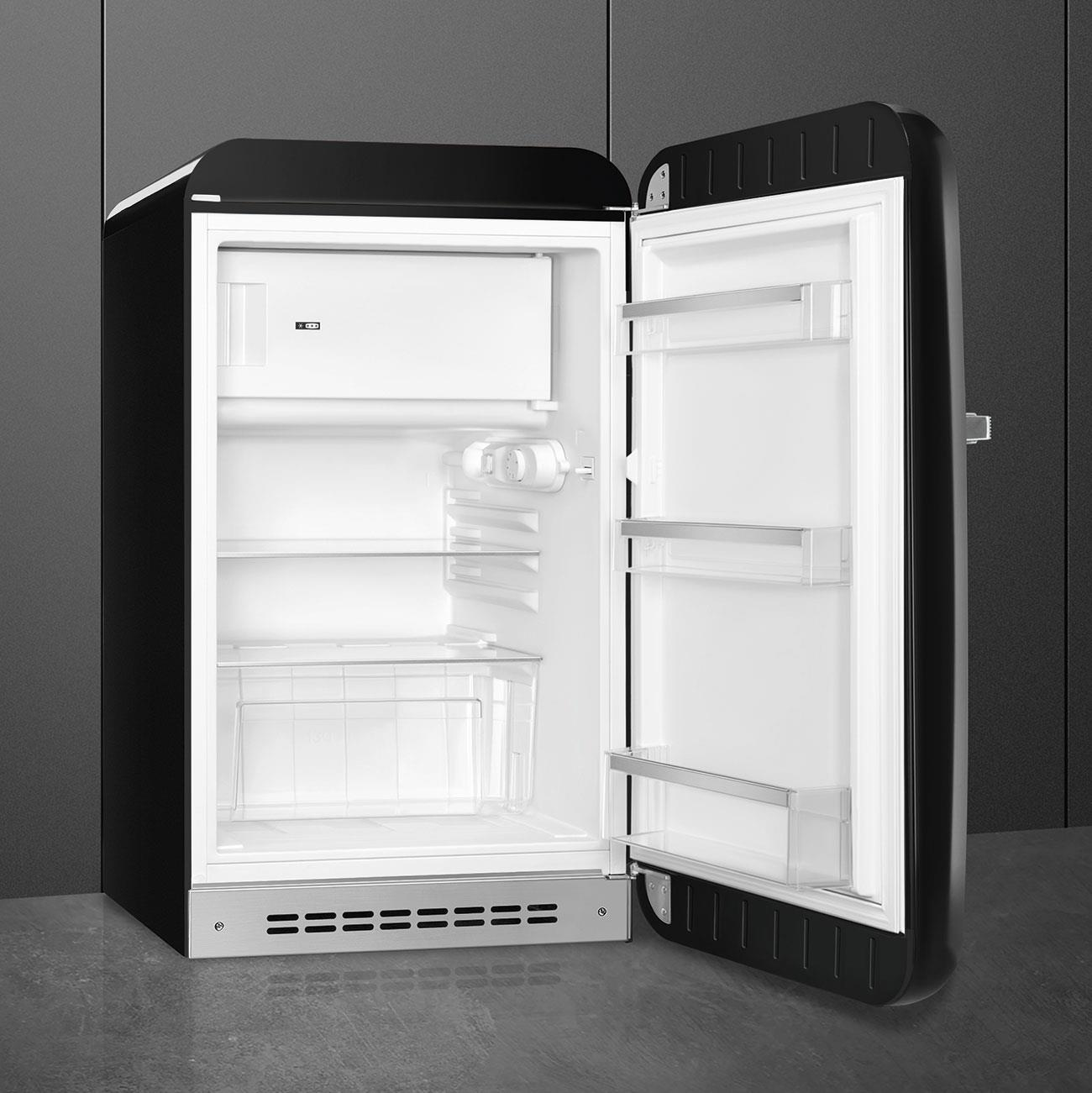Smeg Fab10 Siyah Retro Mini Buzdolabı Sağ Menteşe