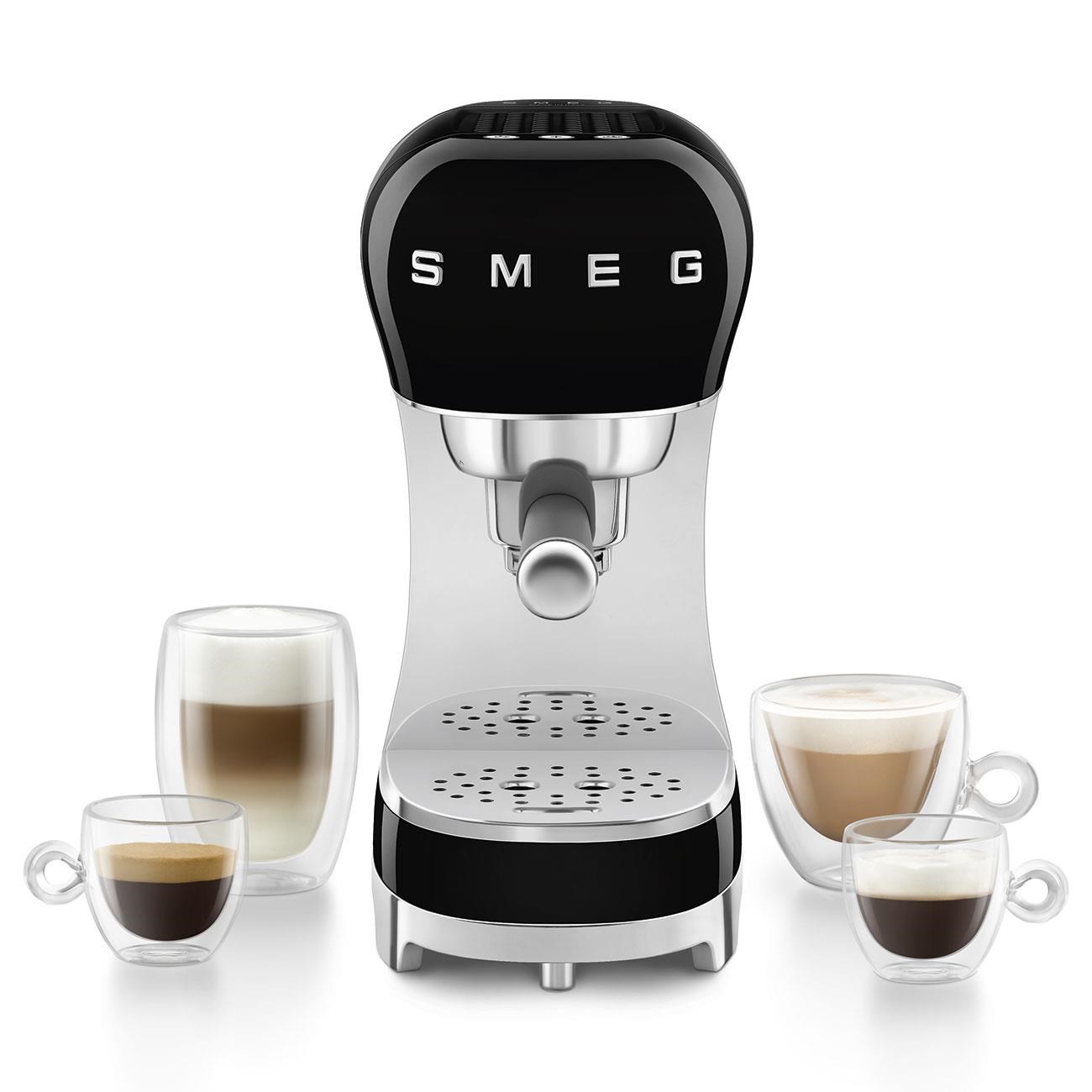 Smeg Manuel Espresso Kahve Makinesi + Süt Köpürtme Makinesi Bundle Siyah