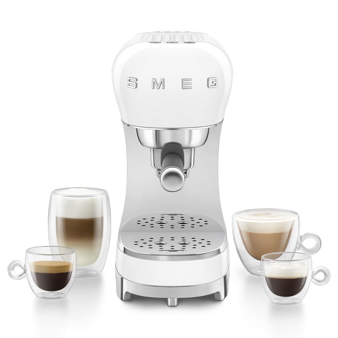 Smeg Manuel Espresso Kahve Makinesi + Süt Köpürtme Makinesi Bundle Beyaz