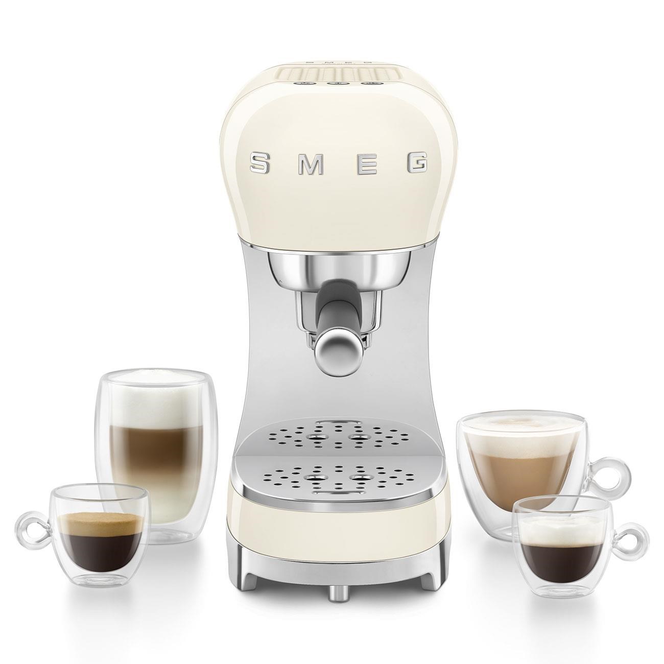 Smeg Manuel Espresso Kahve Makinesi + Süt Köpürtme Makinesi Bundle Krem