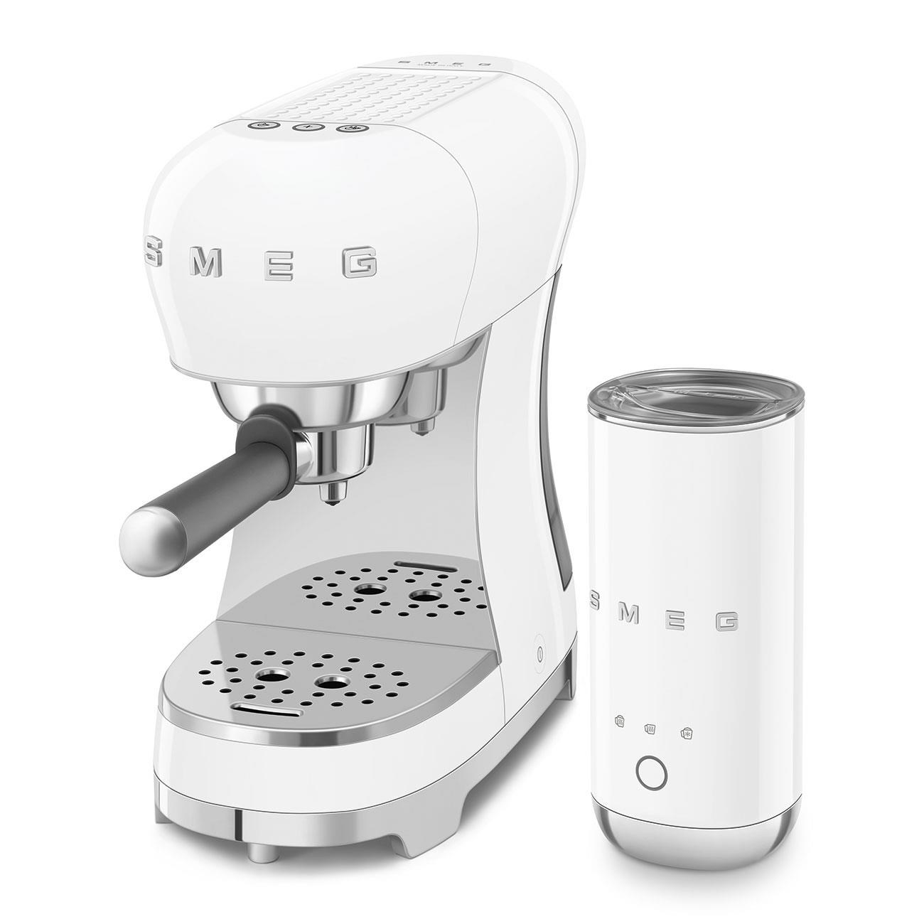 Smeg Manuel Espresso Kahve Makinesi + Süt Köpürtme Makinesi Bundle Beyaz