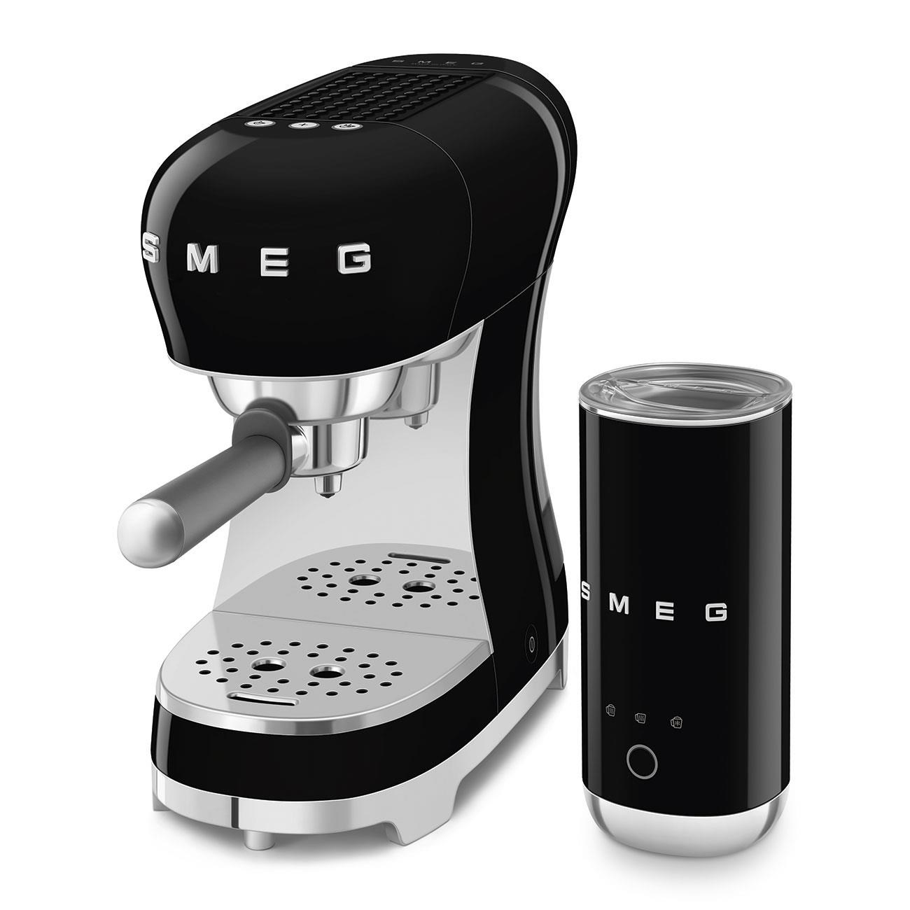 Smeg Manuel Espresso Kahve Makinesi + Süt Köpürtme Makinesi Bundle Siyah