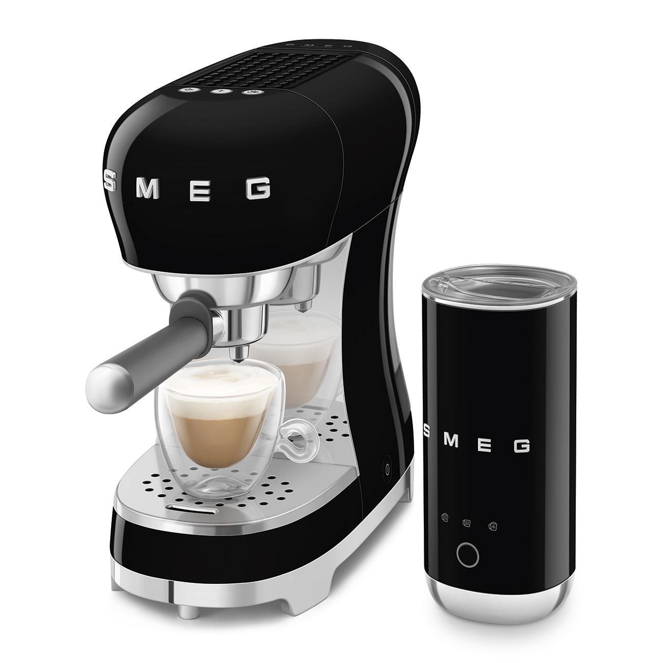 Smeg Manuel Espresso Kahve Makinesi + Süt Köpürtme Makinesi Bundle Siyah