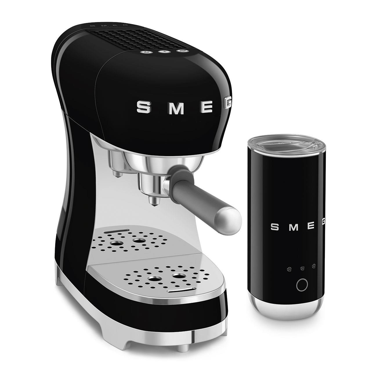 Smeg Manuel Espresso Kahve Makinesi + Süt Köpürtme Makinesi Bundle Siyah