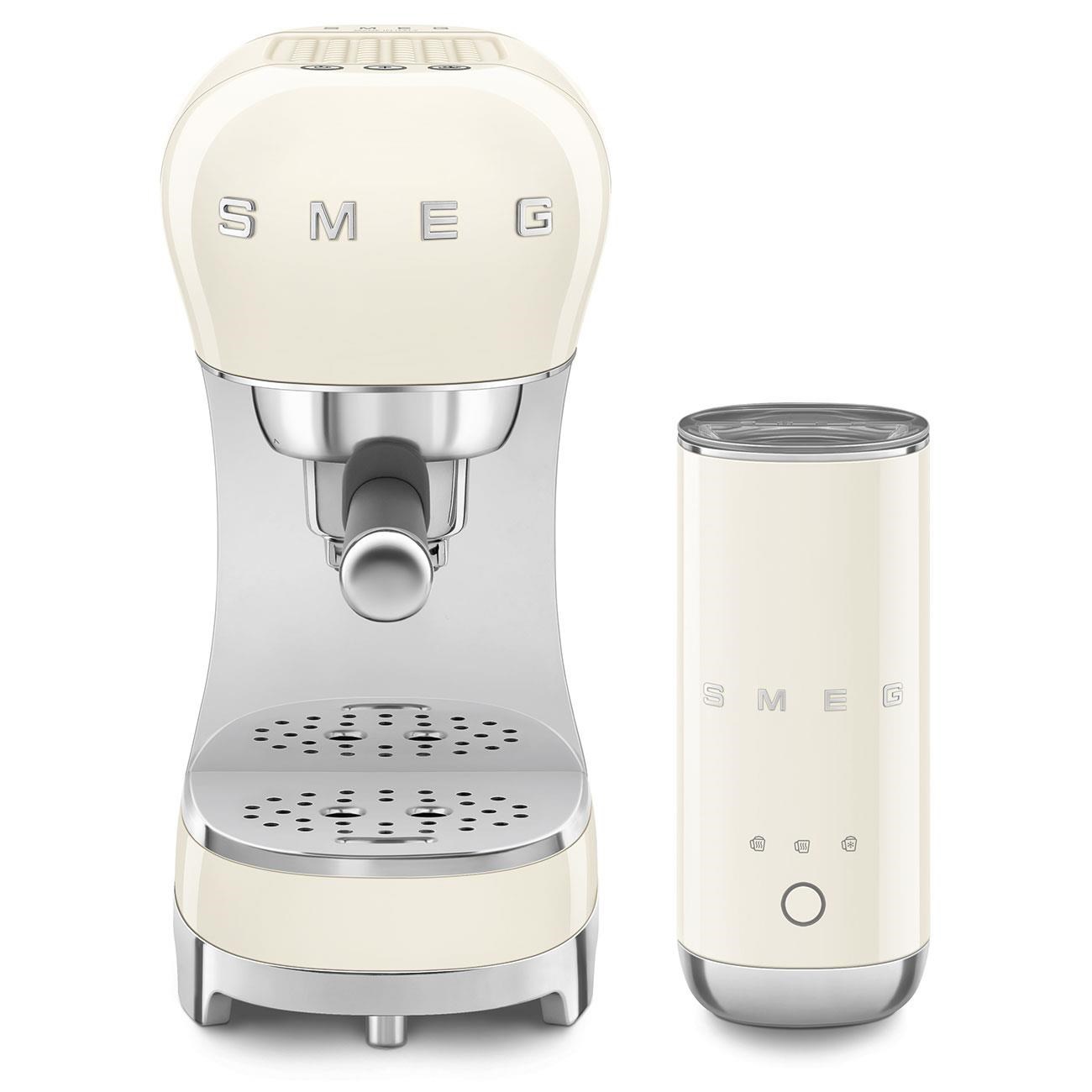 Smeg Manuel Espresso Kahve Makinesi + Süt Köpürtme Makinesi Bundle Krem