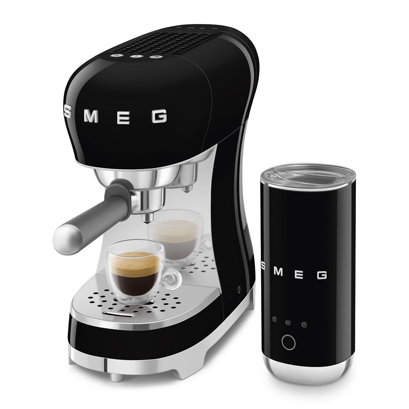 Smeg Manuel Espresso Kahve Makinesi + Süt Köpürtme Makinesi Bundle Siyah