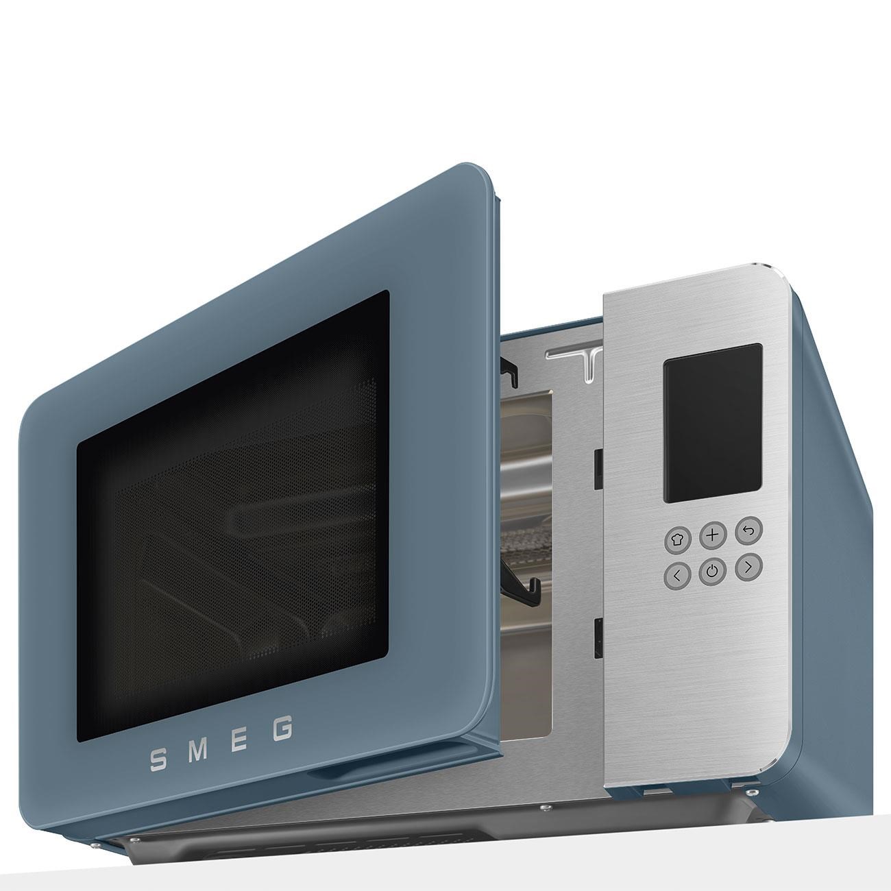 Smeg Retro Solo Izgaralı Mikrodalga Fırın Storm Blue