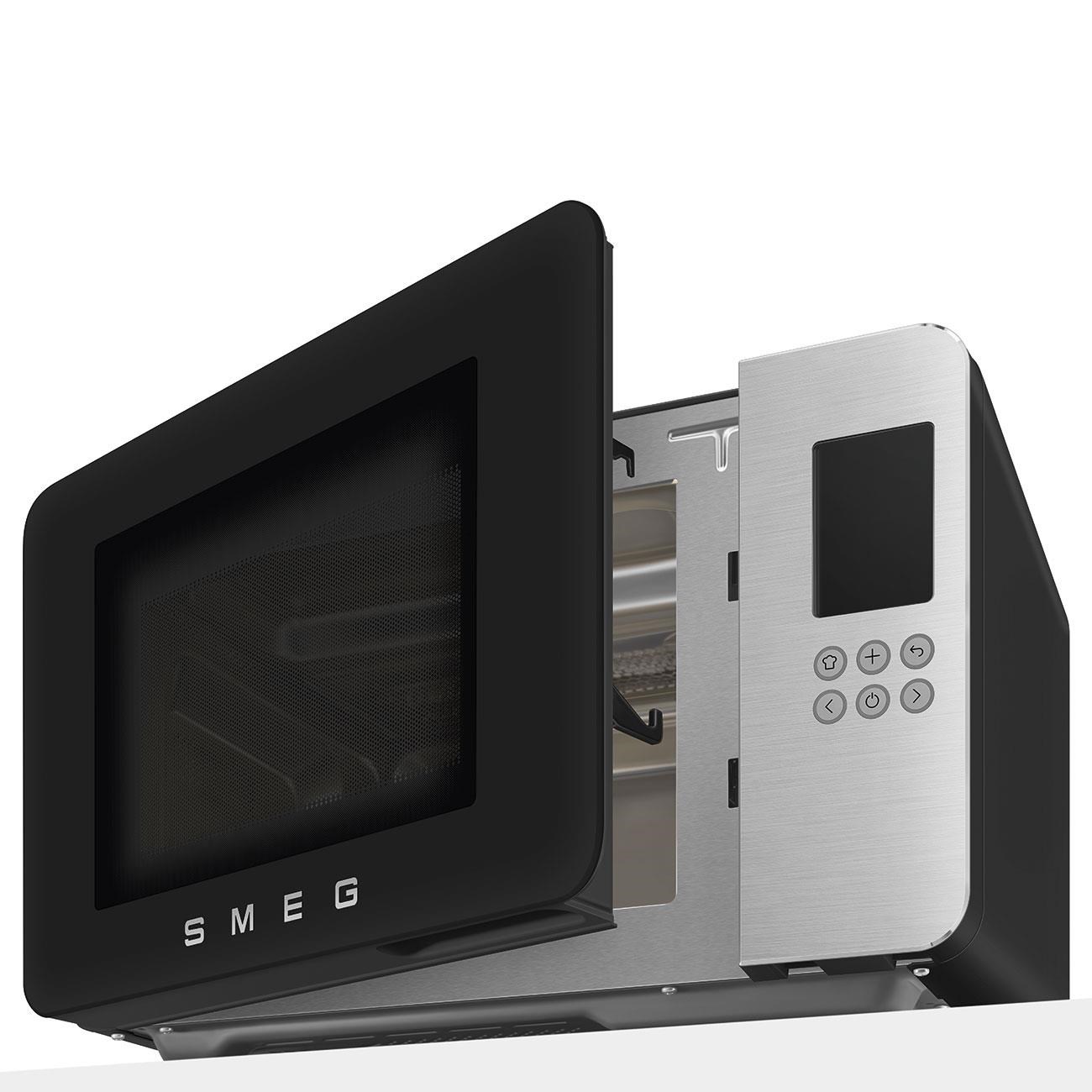 Smeg Retro Solo Izgaralı Mikrodalga Fırın Mat Siyah