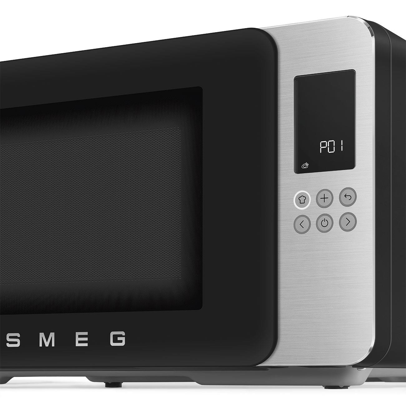 Smeg Retro Solo Izgaralı Mikrodalga Fırın Mat Siyah