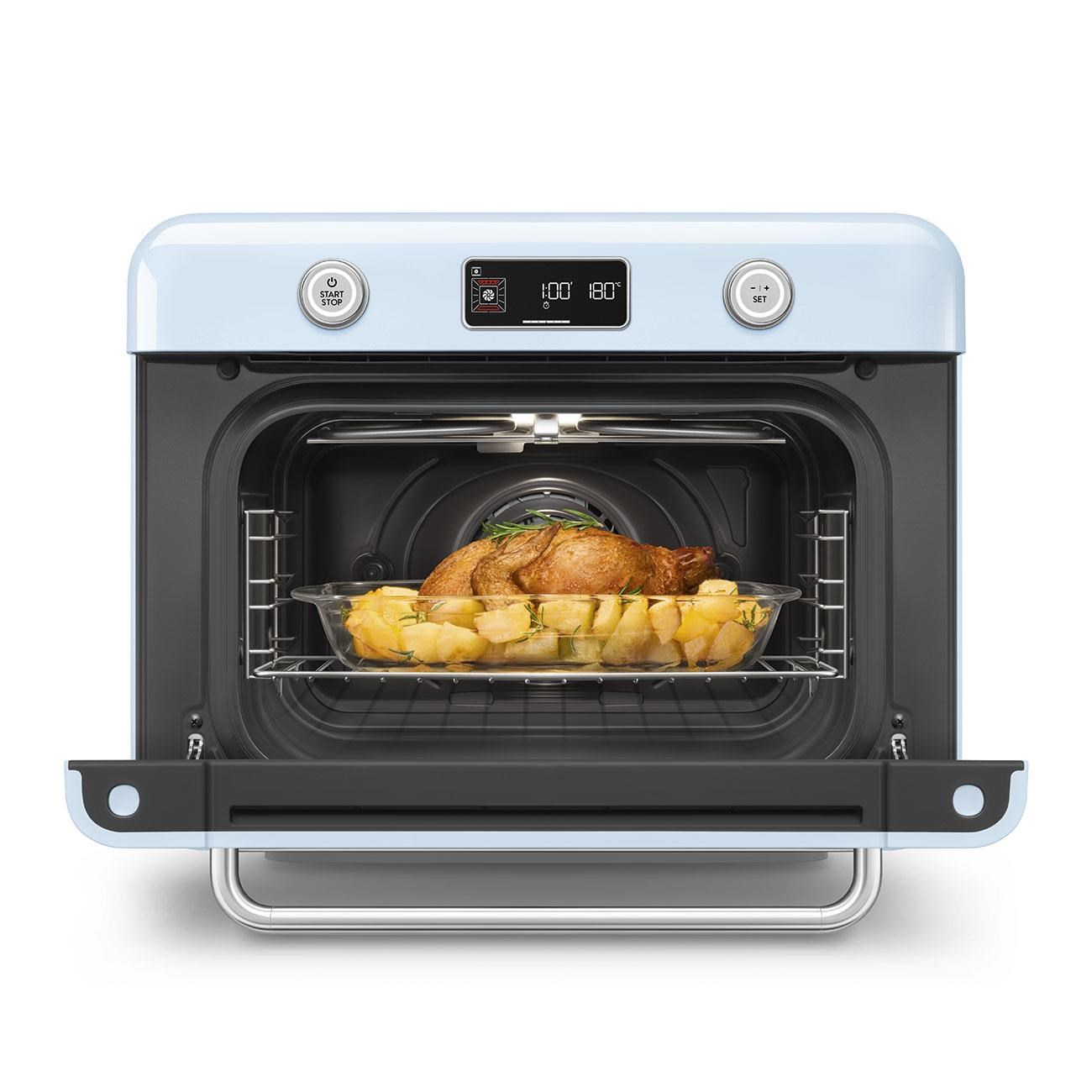 Smeg Retro Solo Kombi Buharlı Fırın Pastel Mavi