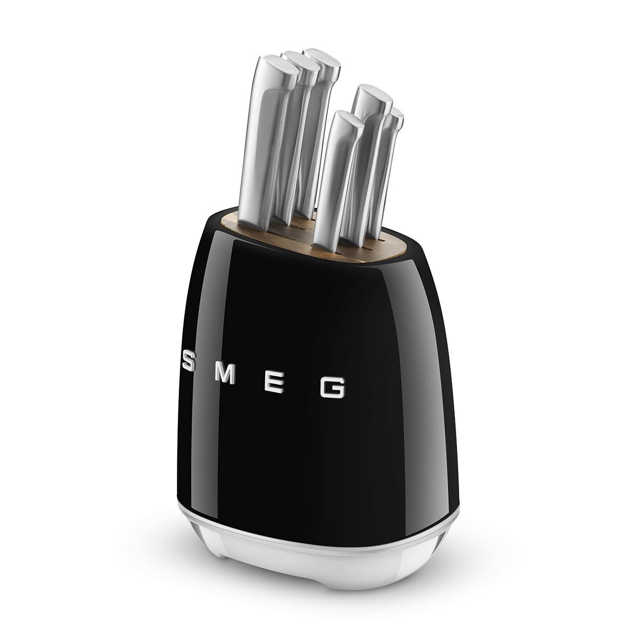 Smeg Retro Standlı Bıçak Seti 7 Parça Siyah - KBSF02BL